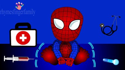 Little spider baby is sick Doctor Syringe injection learn colors for nursery children