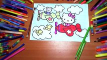 Hello Kitty New Coloring Pages for Kids Colors Coloring colored markers felt pens pencils