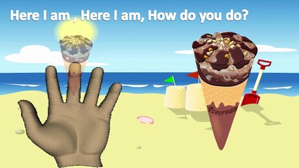 ICECREAM FINGER FAMILY SONG VIDEO (DADDY FINGER) POPSICLE ICE LOLLY BEACH SANDCASTLE