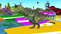 All Colour Dinosaurs Row Row Rhymes | Finger Family Nursery Rhymes | 3D Animated Rhymes
