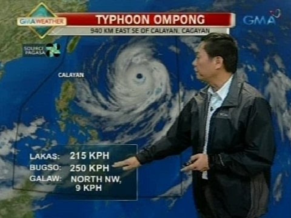 UH: PAGASA: Typhoon Ompong, napanatili ang kanyang malakas na hangin at kilos
