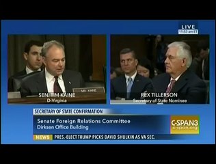 Senator Tim Kaine asks Rex Tillerson about Exxon, climate knowledge-1QulBp0OVcc