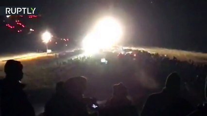 DAPL protesters ‘trapped on bridge’ as police fire tear gas, water cannon (DRONE FOOTAGE)-ksO6nxnOt_E