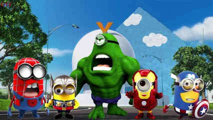 Descargar video: Minions Hulk Finger Family Rhymes | Minions Spiderman Cartoons Finger Family Children Nursery Rhymes