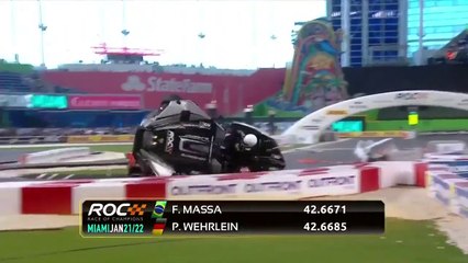 Enorme crash entre  Felipe Massa et Pascal Wehrlein à la Race of Champions