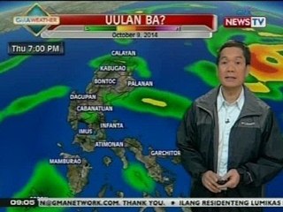 NTG: Weather update as of 9:05 a.m. (Oct. 9, 2014)
