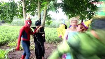 Frozen Elsa LOSES her HEAD! w/ Joker Spiderman & Spidergirl Funny Superheroes in Real Life