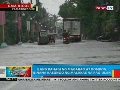 Ilang bahagi ng Magarao at Bombon sa Camarines Sur, binaha kasunod ng malakas na pag-ulan