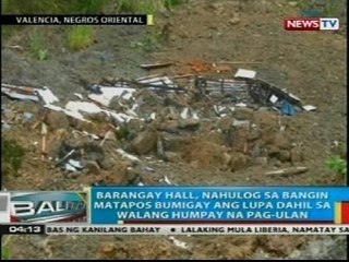 Barangay hall sa Negros Oriental, nahulog sa bangin matapos bumigay ang lupa dahil sa pag-ulan