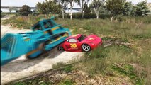 Mad Tractor almost Destroys Lightning McQueen but Spiderman Saves the Day Nursery Rhymes