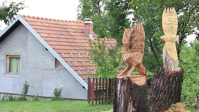 Izrada ptica od drveta - motornom pilom (Prijedor, BiH)