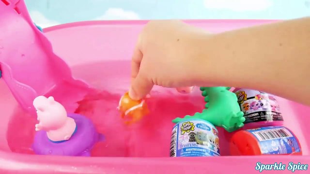 Nick Jr Peppa Pig Bath Paint Disney Frozen Learn Colors in Tub with Toy Surpises Bubbles George