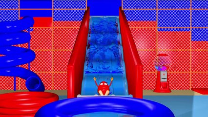 Water Slide 3D For Kids | Surprise Eggs Learn Colors Balls Indoor Playground Family Fun Play Center