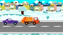 Coches y Camiones - Coche de policía, Camión de bomberos y Carros de carreras - Excavadora y Camión