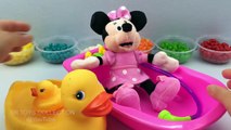 Fun Learning Colours with Minnie Mouse Bath In Jelly Beans Pretend Play for Children