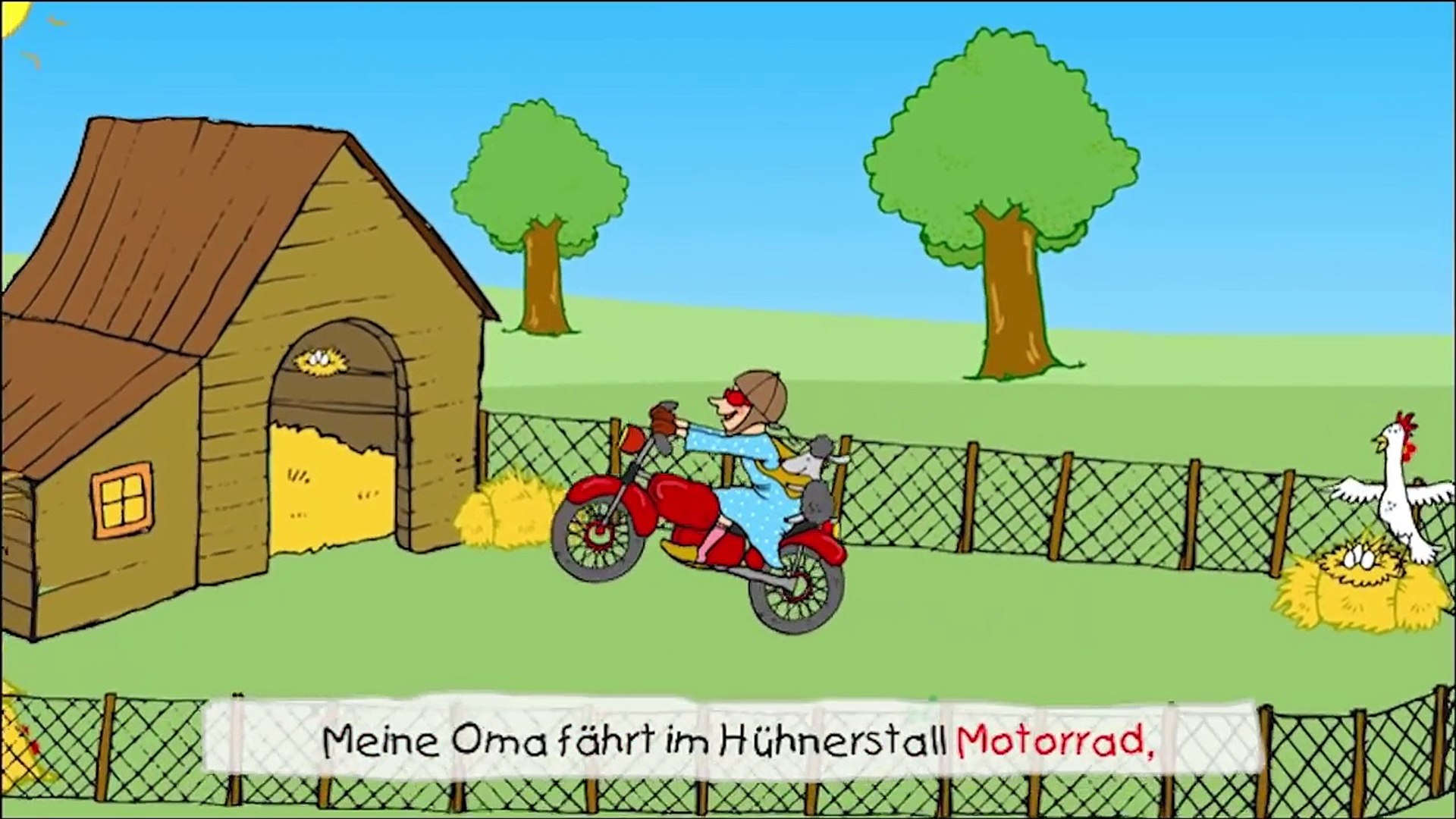 Meine Oma fährt im Hühnerstall Motorrad - Kinderlieder Klassiker zum  Mitsingen _ Kinderlieder-xPYeBv5R6qk - video Dailymotion