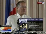 NTG: Satisfaction rating ni PNoy, tumaas sa pinakabagong SWS survey