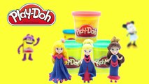 PLAY DOH Sparkle dresses Disney Princess Magiclip dolls Elsa Anna Belle little Kingdom