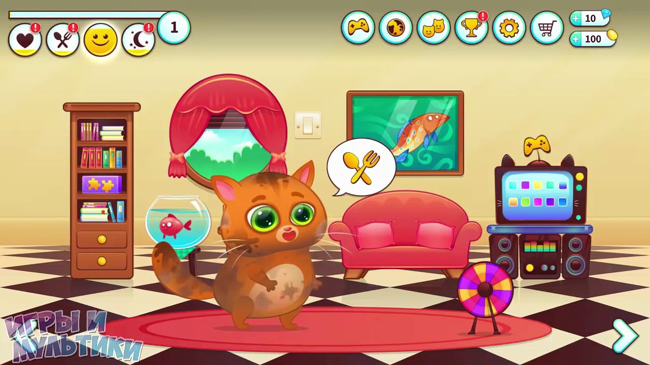 Котенок БУБУ Bubbu мой виртуальный питомец / мультики и игры от кота Тома