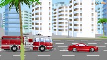 Сoche de policía y Сamión de bomberos - Carros infantiles - Dibujos animados de COCHES