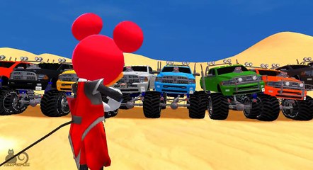 Mickey Mouse Colors & Monster Truck Colors For Kids Children Songs + Nursery Rhymes