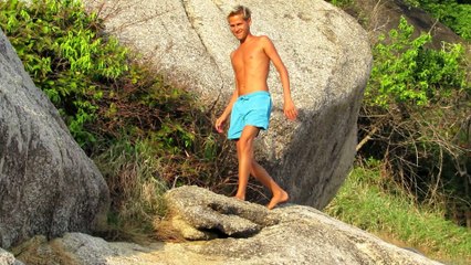 Climbing up was easy, but down..., Koh Phangan, Thailand