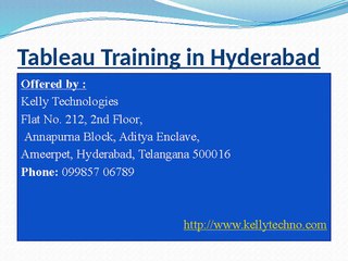 Tableau Training in Hyderabad