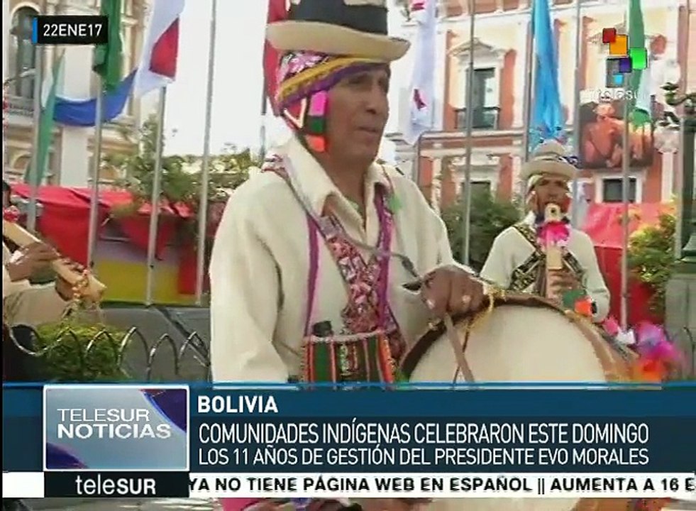 Celebran sectores sociales con el pdte. boliviano 11 años de cambios