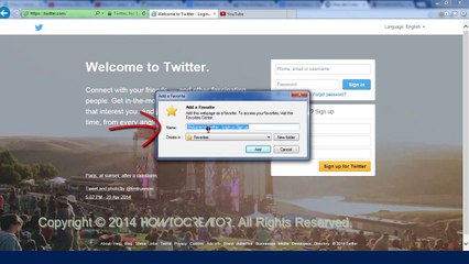 Creating a Favorite (Bookmark) in Internet Explorer 11
