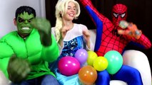TOP Spiderman vs Frozen Elsa vs Hulk Popping Balloons Show for Learn Colours Balloon Finger Family