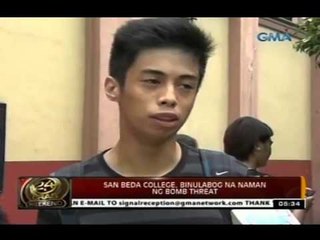 24 Oras: San Beda College, binulabog na naman ng bomb threat