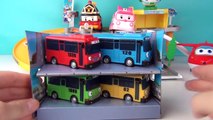 Tayo Bus Toy Car Thomas Train Parking Lot Robocar Poli School Bus Video for Kids Learning Vehicles