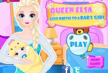 Permainan Ratu elsa melahirkan seorang bayi perempuan-Elsa queen gave birth to a baby girl