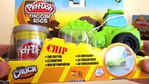 Play-Doh Diggin Rigs Rolland the Steamroller & Chip the Cutter Tonka Truck & Friends