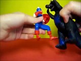 Captain America vs Godzilla! - Kinder Surprise eggs unboxing - MEGA battle