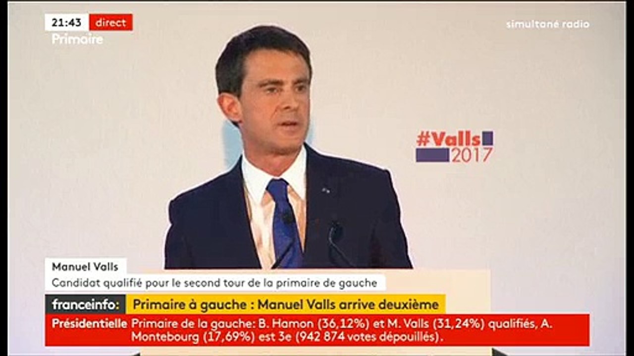Regardez Manuel Valls hier soir qui flingue Benoît Hamon: "Vous avez le choix entre la défaite assurée et la victoire po