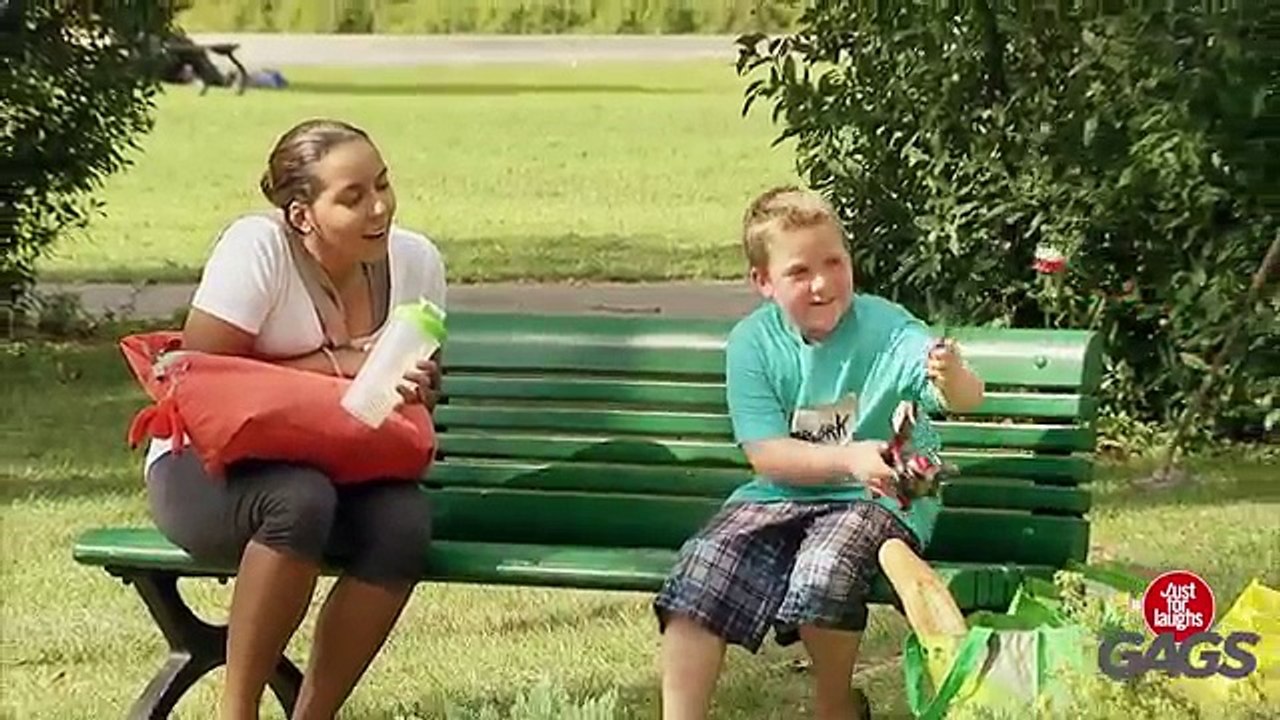 Kid Catches Huge Fish from a Puddle Prank! - Just For Laughs Gags