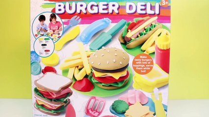 Dough Burger Deli Set Play Doh Hamburger Hot Dog French Fries Playdough Fast Food Plastilina Clay