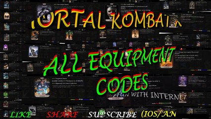 MORTAL KOMBAT X EQUIPMENT CODES 1.11.1 (IOS/ANDROID)