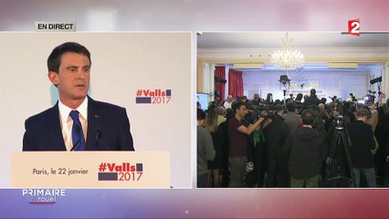 "Rien n'est écrit" : regardez en intégralité le discours de Manuel Valls, qualifié pour le second tour de la primaire de la gauche