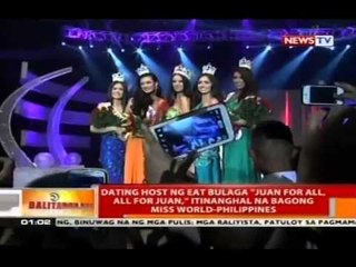 Dating host ng Eat Bulaga "Juan for All, All for Juan," itinanghal na bagong Miss World-Philippines