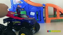 Batman vs Superman Monster Truck Disney Cars Toys Race McQueen Ninja Turtle Egg Surprise Spiderman