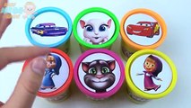 Cups Play Doh Clay Talking Tom Masha Cars 2 Pixar Disney Toys Rainbow Learn Colours for Children