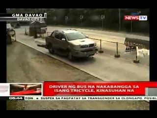 QRT: Driver ng bus na nakabangga sa isang tricycle, kinasuhan na