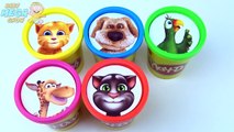 Play Doh Clay Cups Talking Tom Collection Toys Learn Colours for Children Talking Tom and Friends