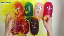 9 Wet Balloons Compilation - Funny Faces water Balloon Finger Song - TOP Learn Colours Collection