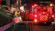 Crash Causes Bridge Collapse Killing Driver Injuring Passenger   East LA RAW FOOTAGE