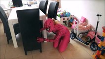 Pink Spidergirls kitten gets stolen by the Joker! spiderman saves kitten! Superheroes fun real life