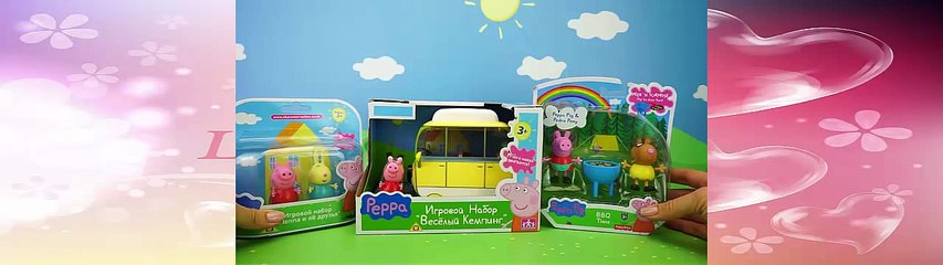 Peppa Pig Happy Camping Toy Cars And Heroes Cartoon Peppa Pig Rebecca Rabbit Pony Pedro