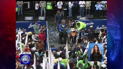 Gran cantidad de simpatizantes convocó Lenin Moreno en la capital
